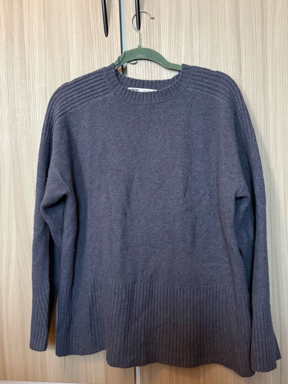 Zara Crewneck Sweater in Deep Charcoal - Classic Knit